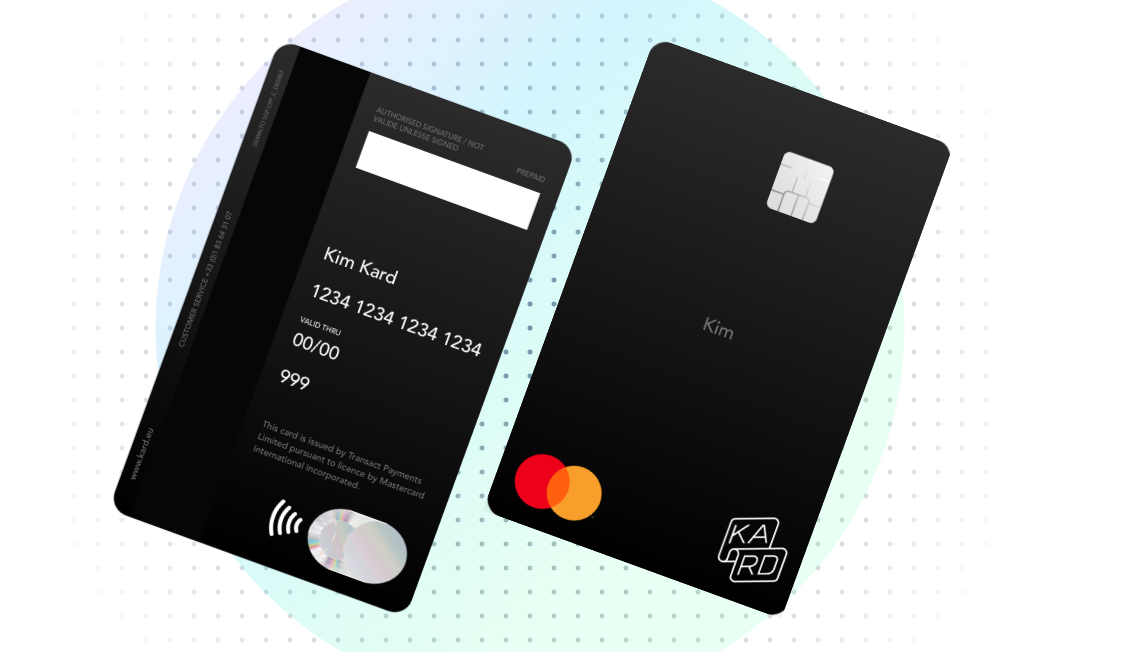 A picture of the Kard bank card