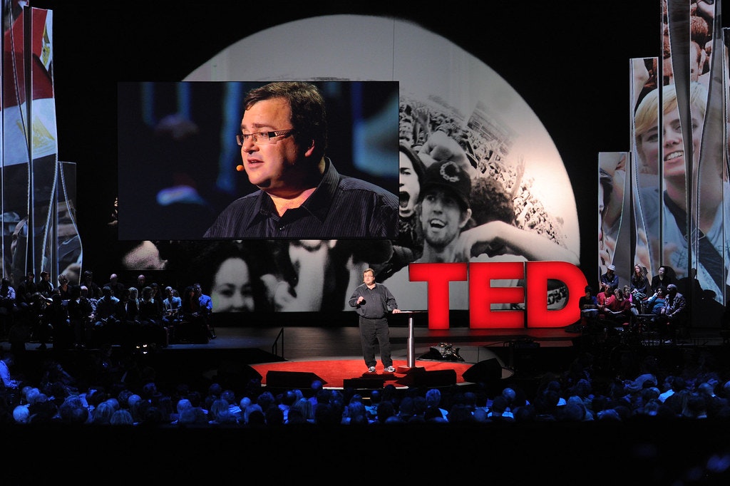 Reid Hoffman giving a TED talk